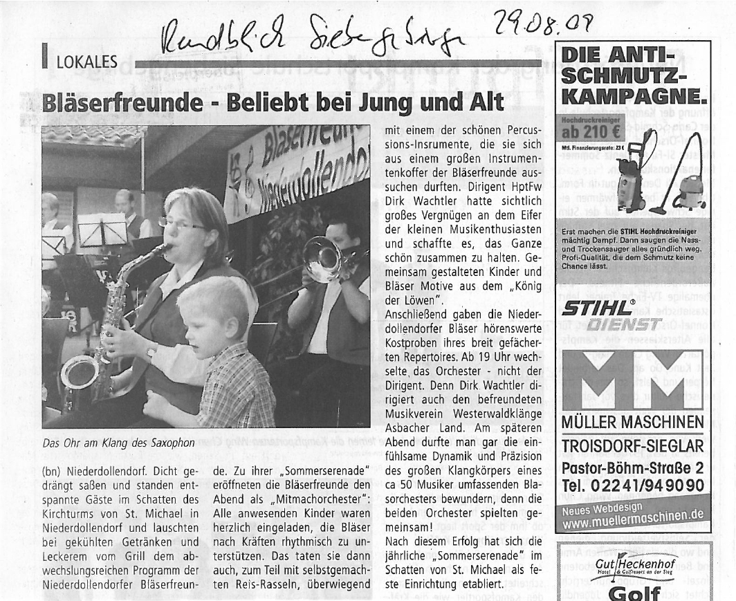 Presseartikel Sommerserenade (Rundblick Siebengebirge)